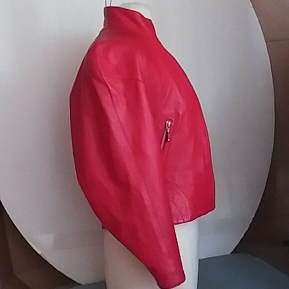 Michael Hoban North Beach Leather Red Motorcycle Jacket Vintage 80s 90s - Picture 10 of 16